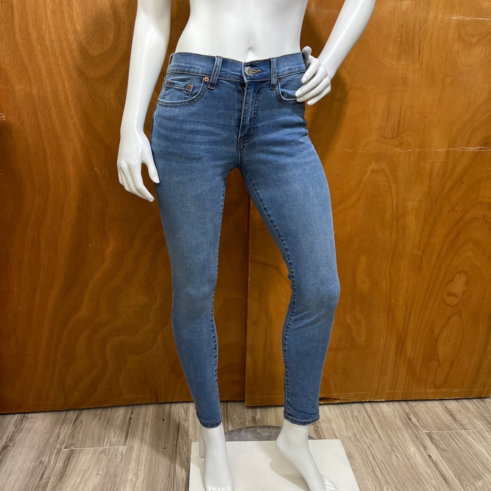 Aeropostale Women's High Rise Skinny Jeans Size 0 Light Wash Stretch Denim